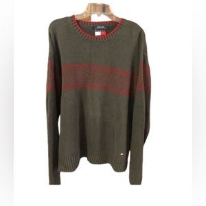 Tommy Hilfiger gray and red sweater, Size XXL